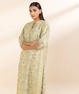 2 Piece - Printed Zari Khaddar Suit
