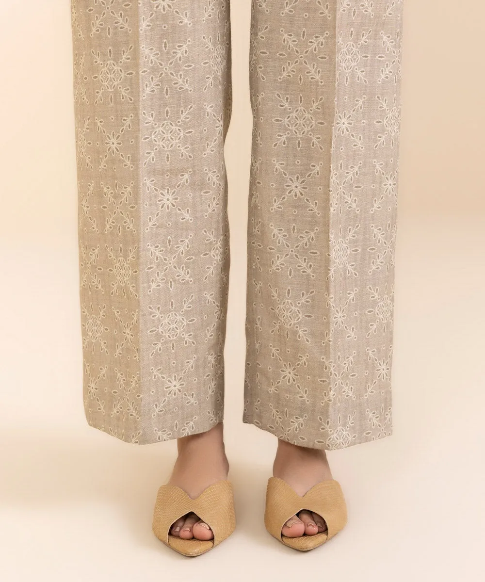2 Piece - Printed Zari Khaddar Suit