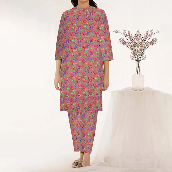 2PC- Unstitched Digital Printed Cambric Suit PW3446