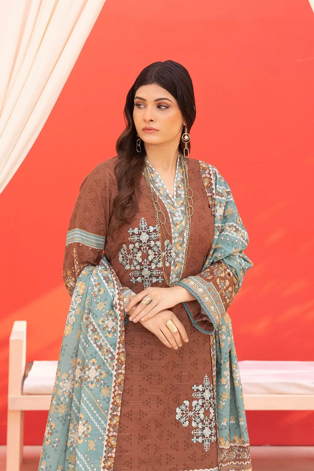 3PC Unstitched Khaddar Suit KKHE-2261