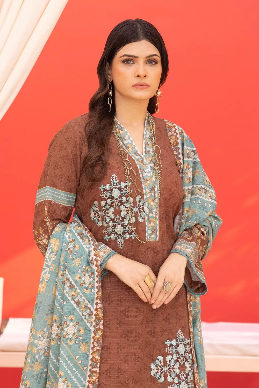 3PC Unstitched Khaddar Suit KKHE-2261