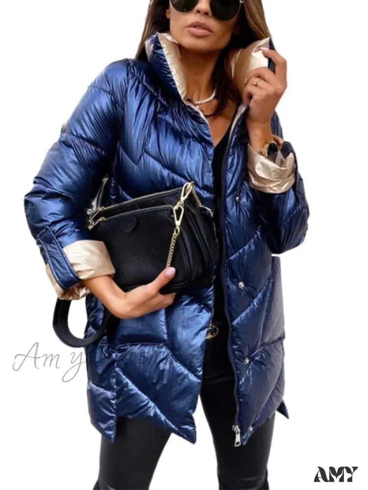 Amy Fashion - Oversized Outerwear Casual Cotton Padded Coat