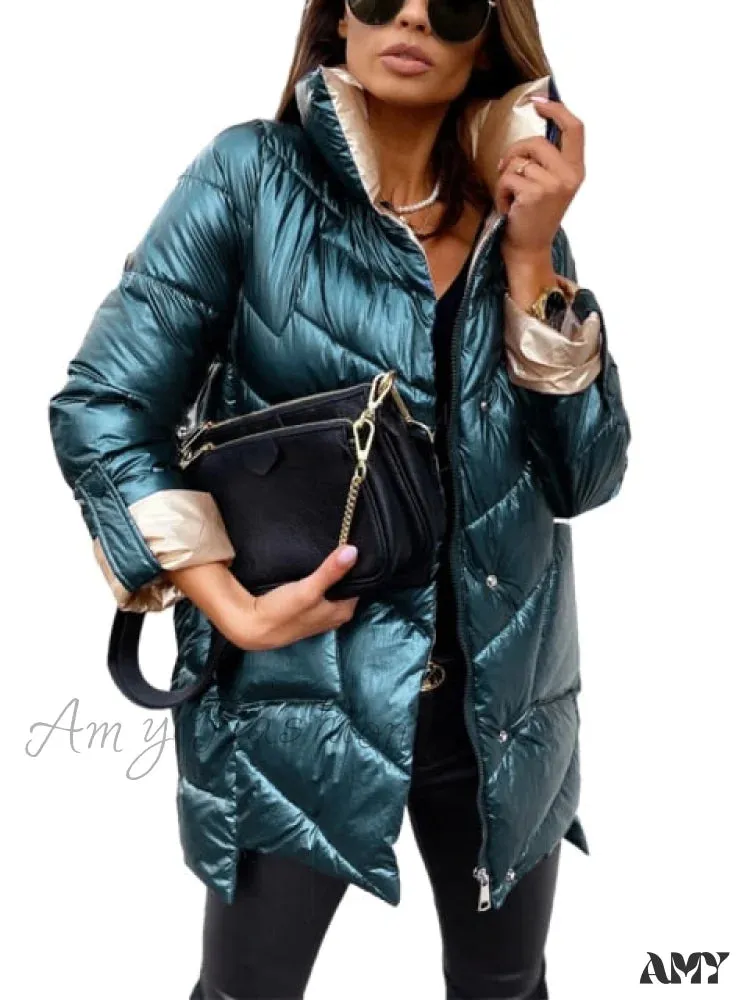 Amy Fashion - Oversized Outerwear Casual Cotton Padded Coat