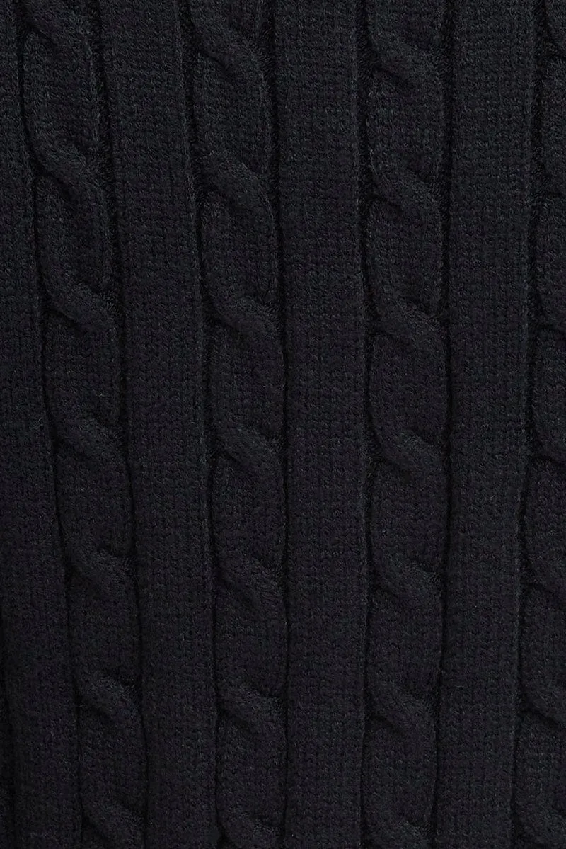 Black Cable Knit Vest