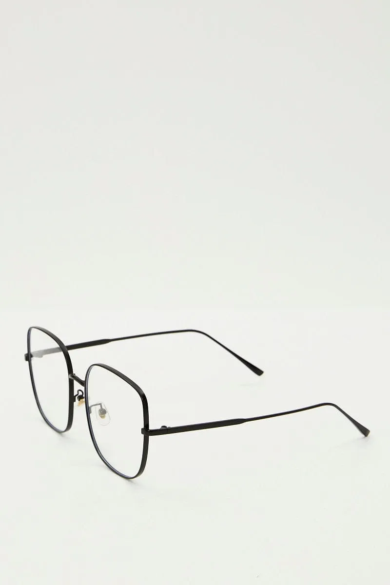 Black Square Blue Light Filter Glasses