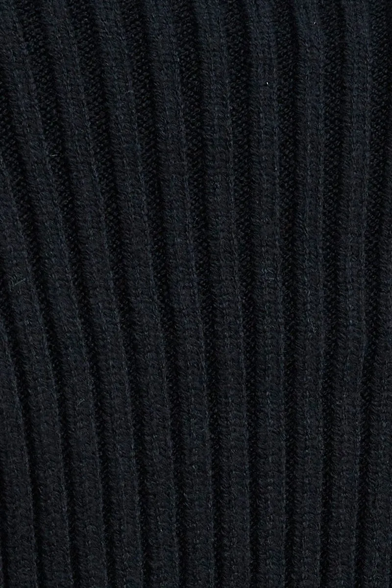 Black Strapless Top And Shrug Knit Set