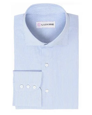 Blue on White Pin Stripes Dress Shirt