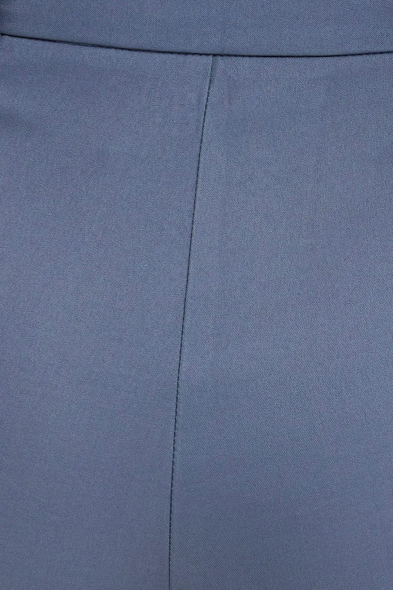 Blue Pants Pleats Detail Wide Leg