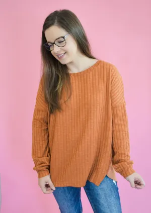 Candid Feelings Ribbed Knit Top