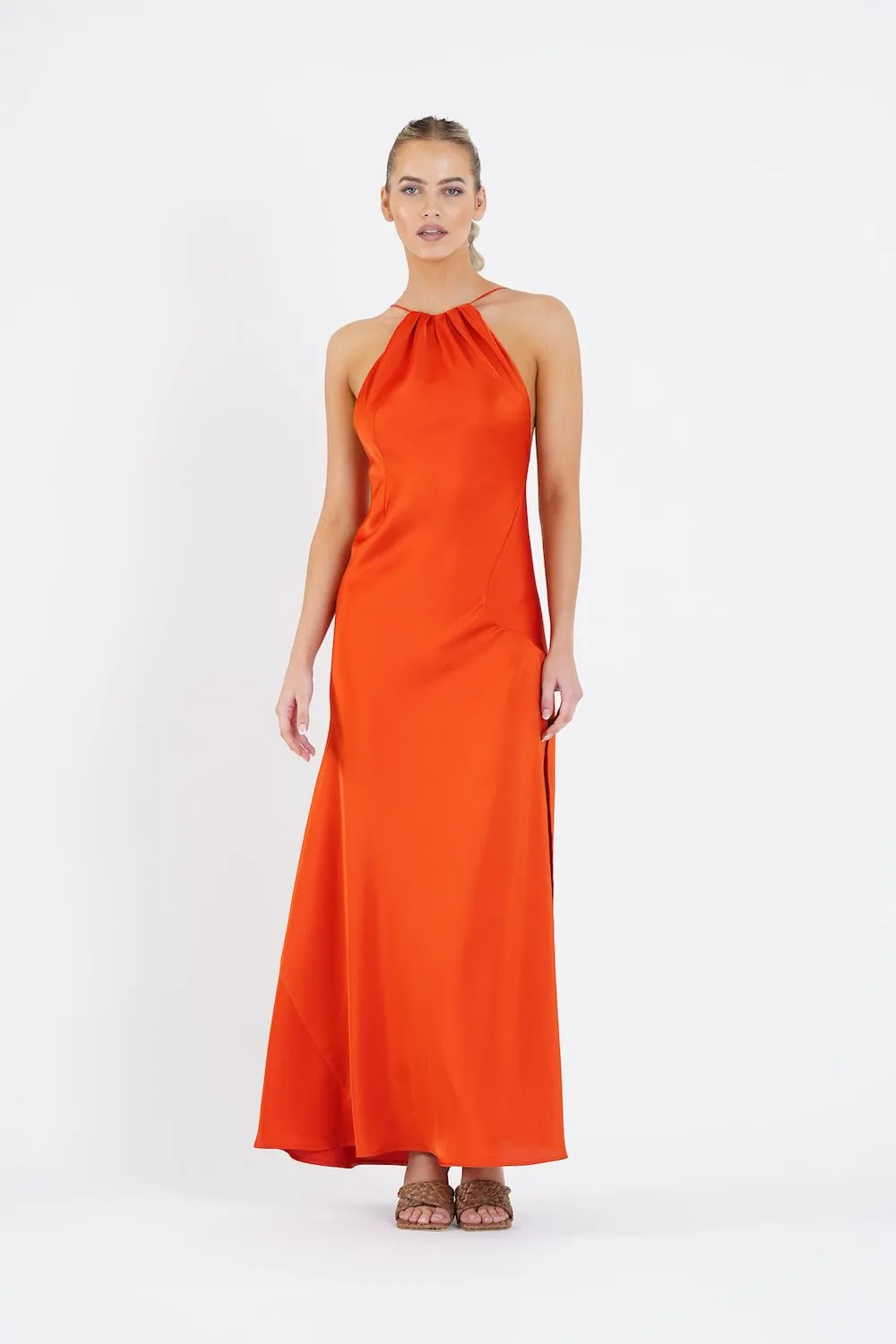 CAPRICORN DRESS IN BURNT ORANGE