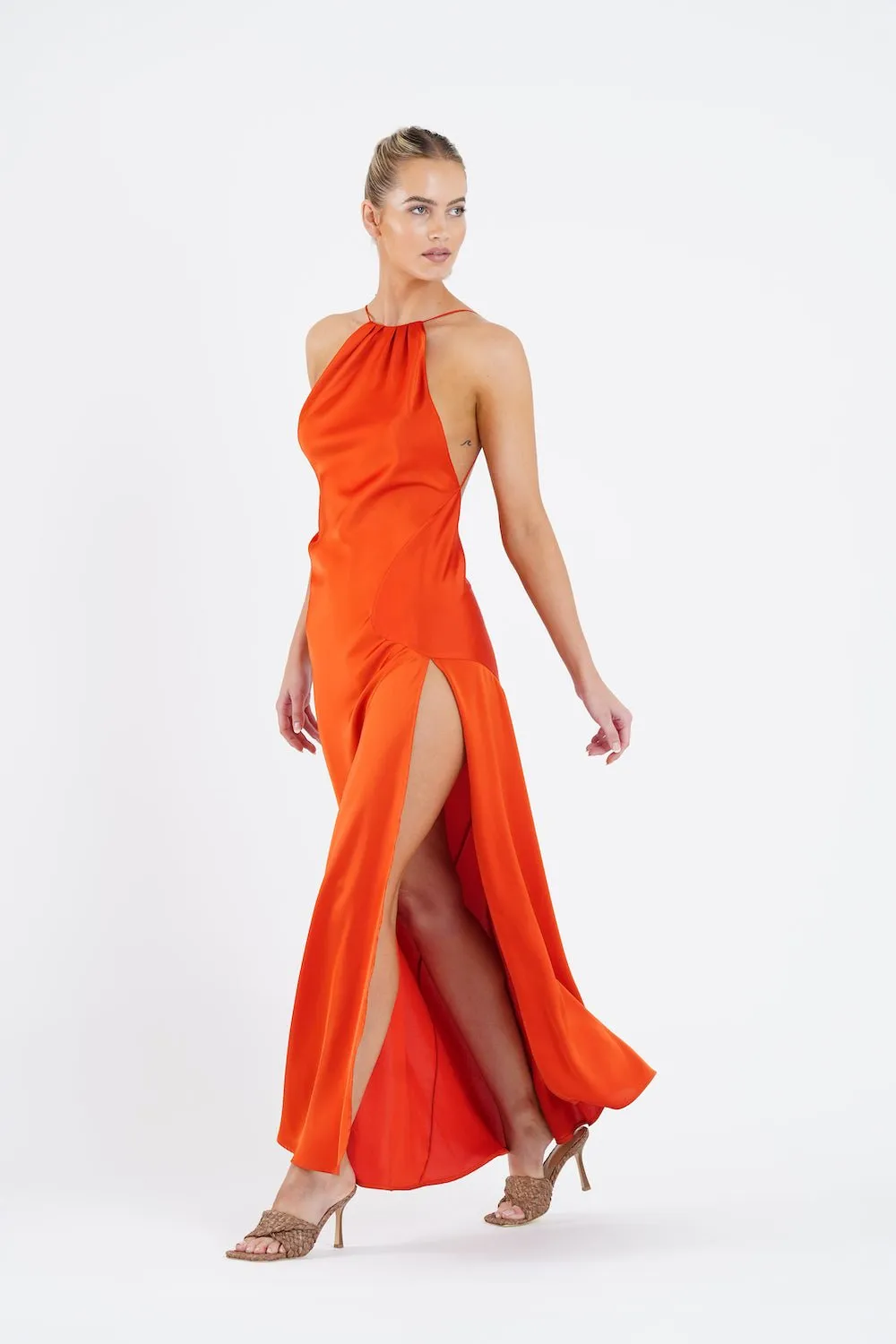 CAPRICORN DRESS IN BURNT ORANGE