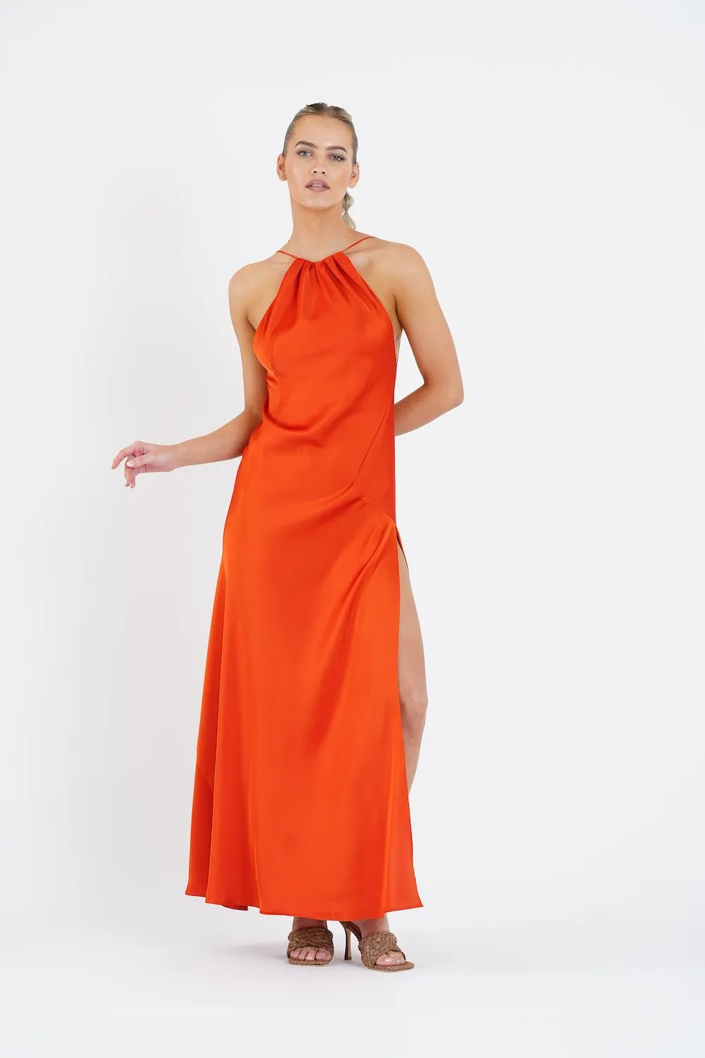 CAPRICORN DRESS IN BURNT ORANGE