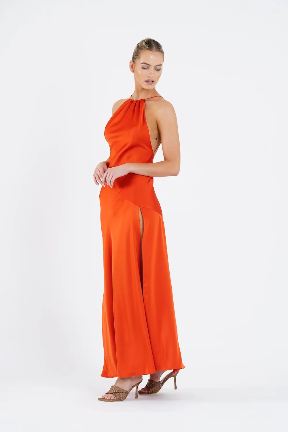 CAPRICORN DRESS IN BURNT ORANGE