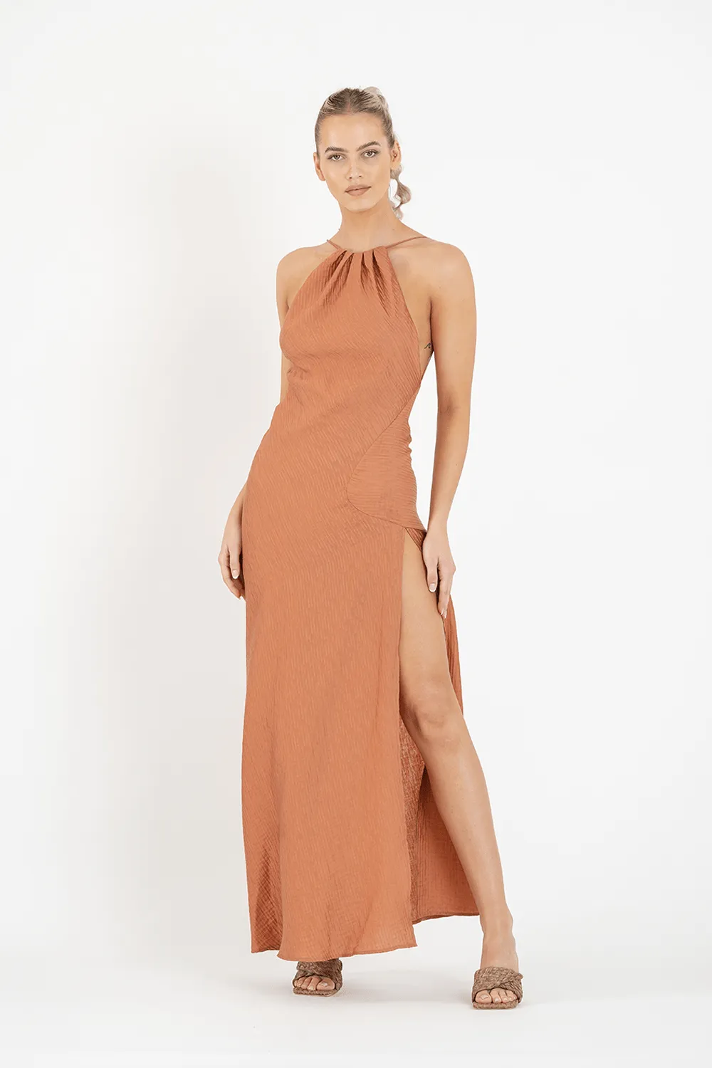 CAPRICORN DRESS IN CHESTNUT