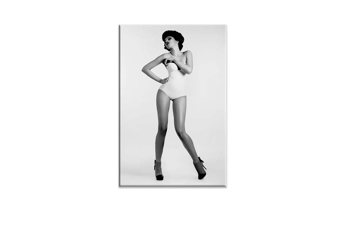 Captivating 1950s Model Fashion Canvas Wall Art Print