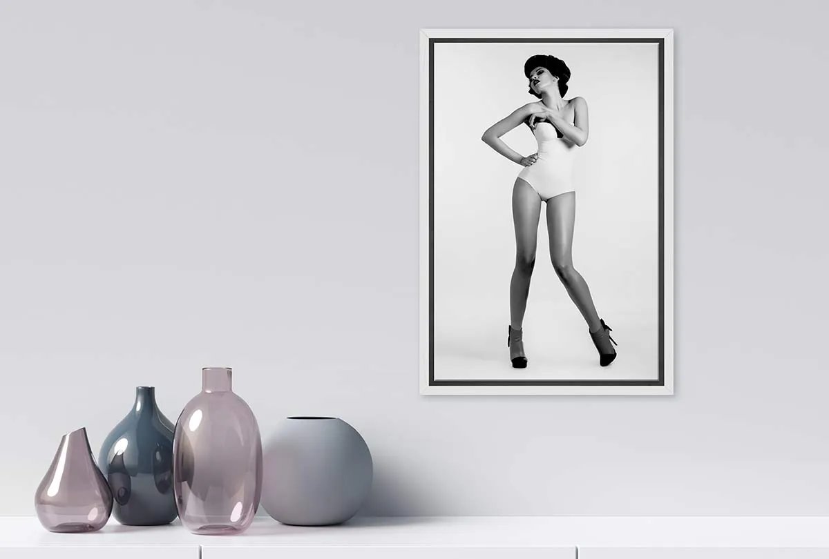 Captivating 1950s Model Fashion Canvas Wall Art Print