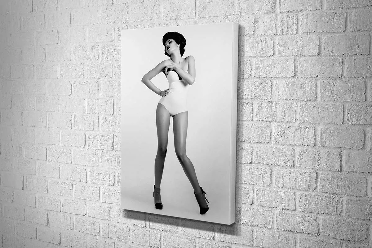 Captivating 1950s Model Fashion Canvas Wall Art Print