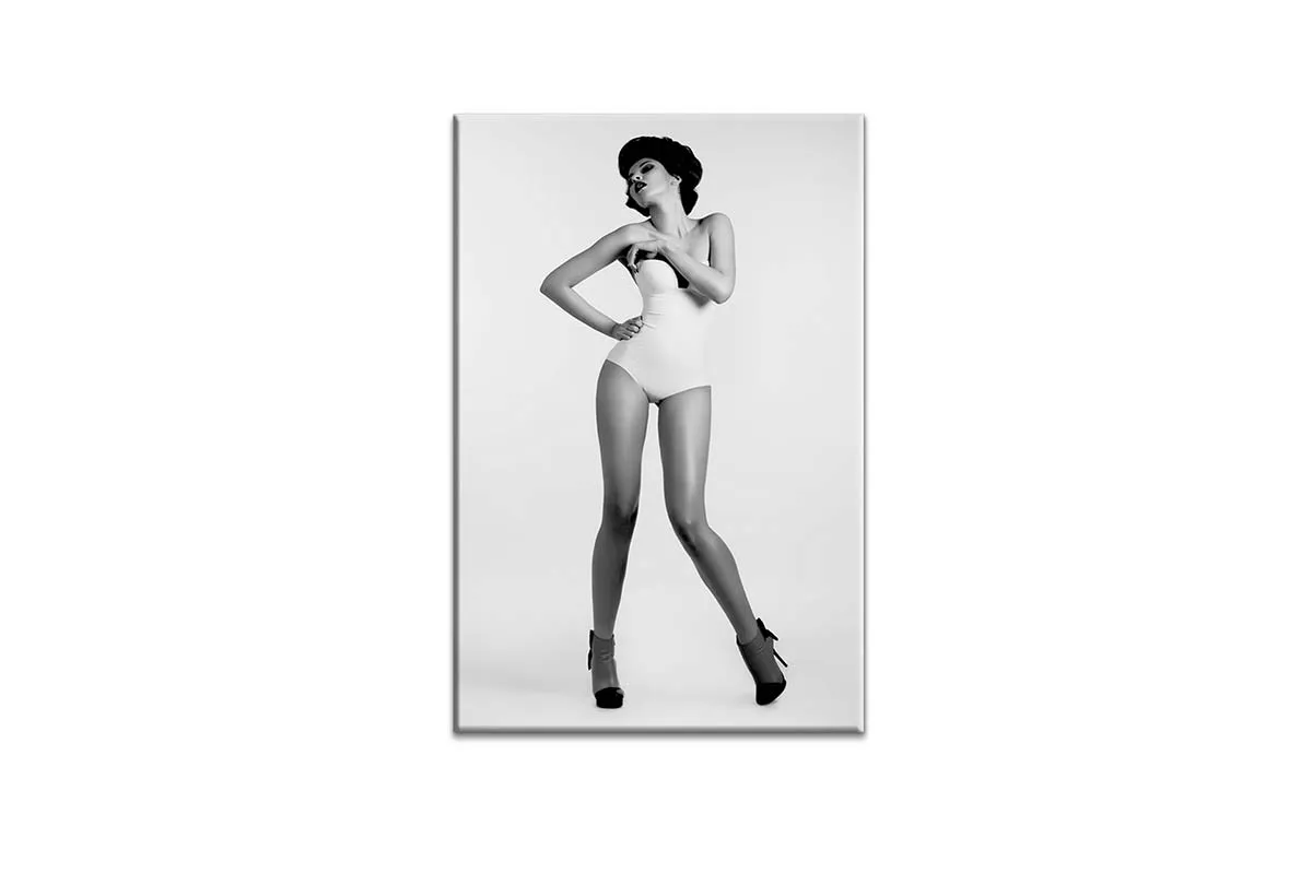 Captivating 1950s Model Fashion Canvas Wall Art Print