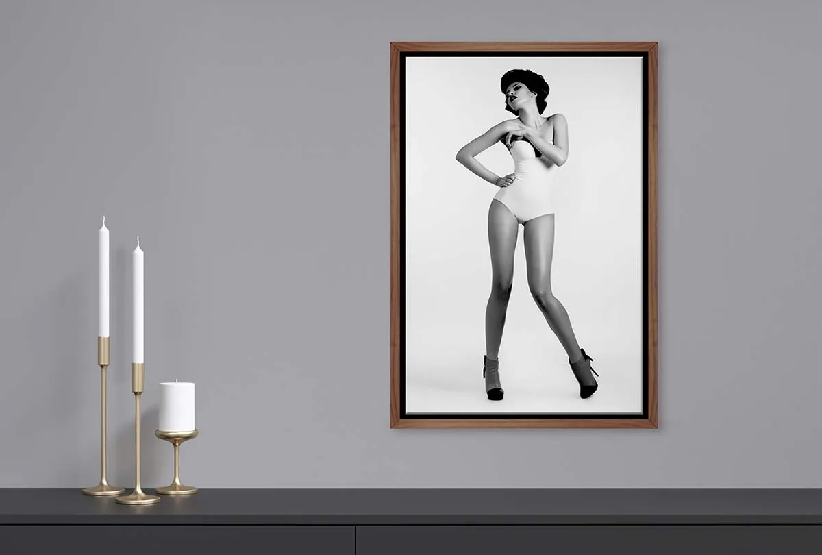 Captivating 1950s Model Fashion Canvas Wall Art Print