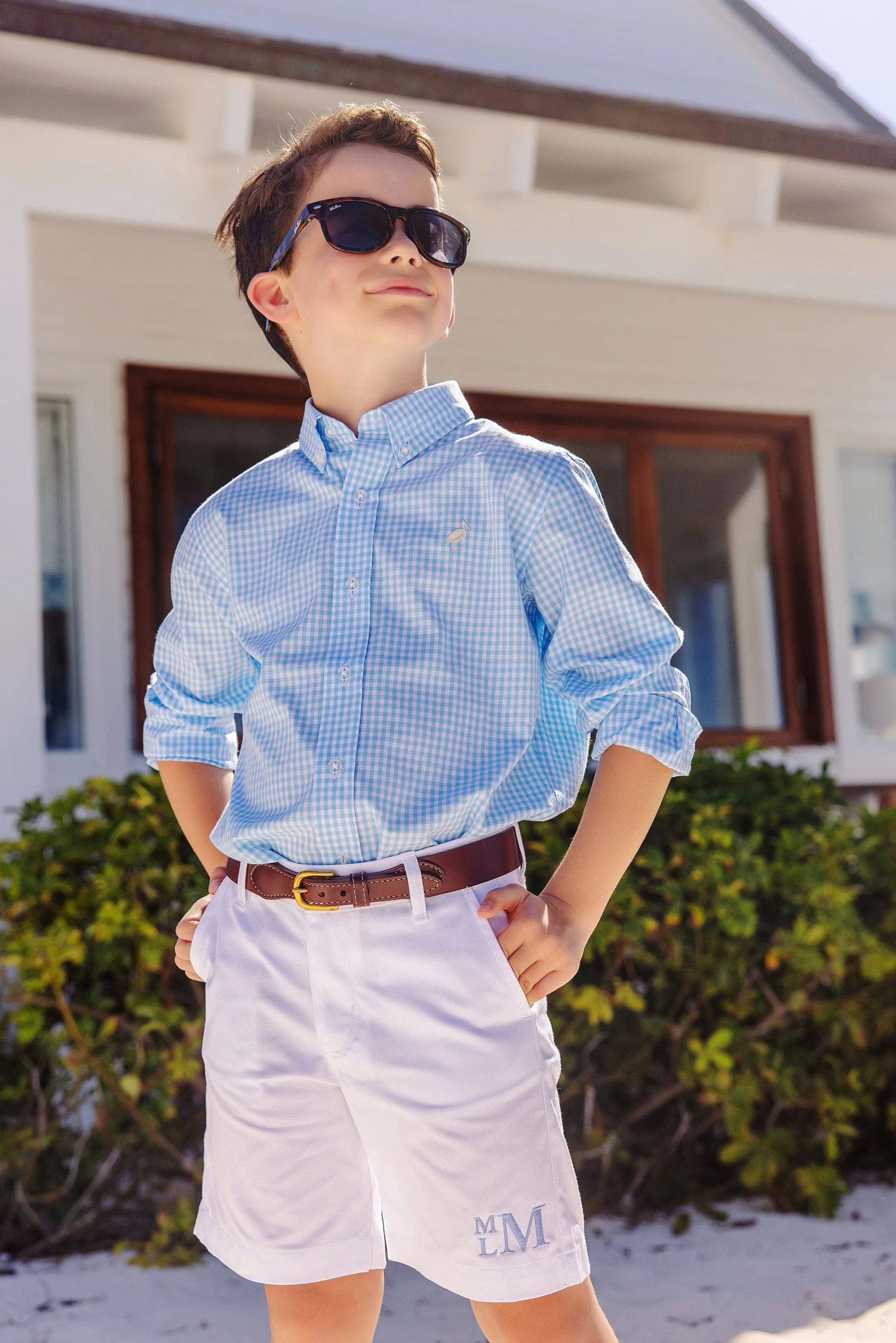 Charlie's Chinos - Worth Avenue White with Multicolor Stork