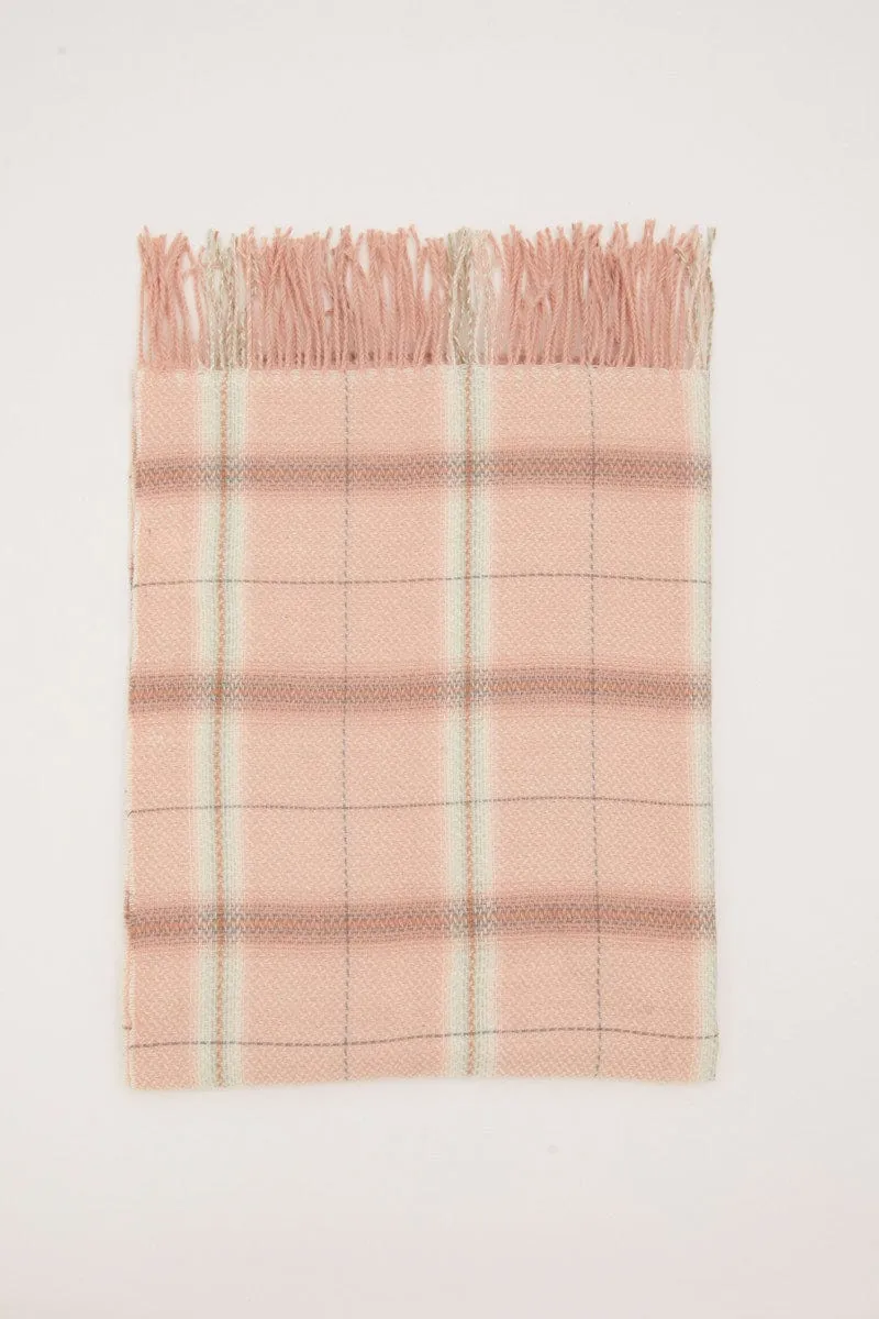 Check Tassel Scarf