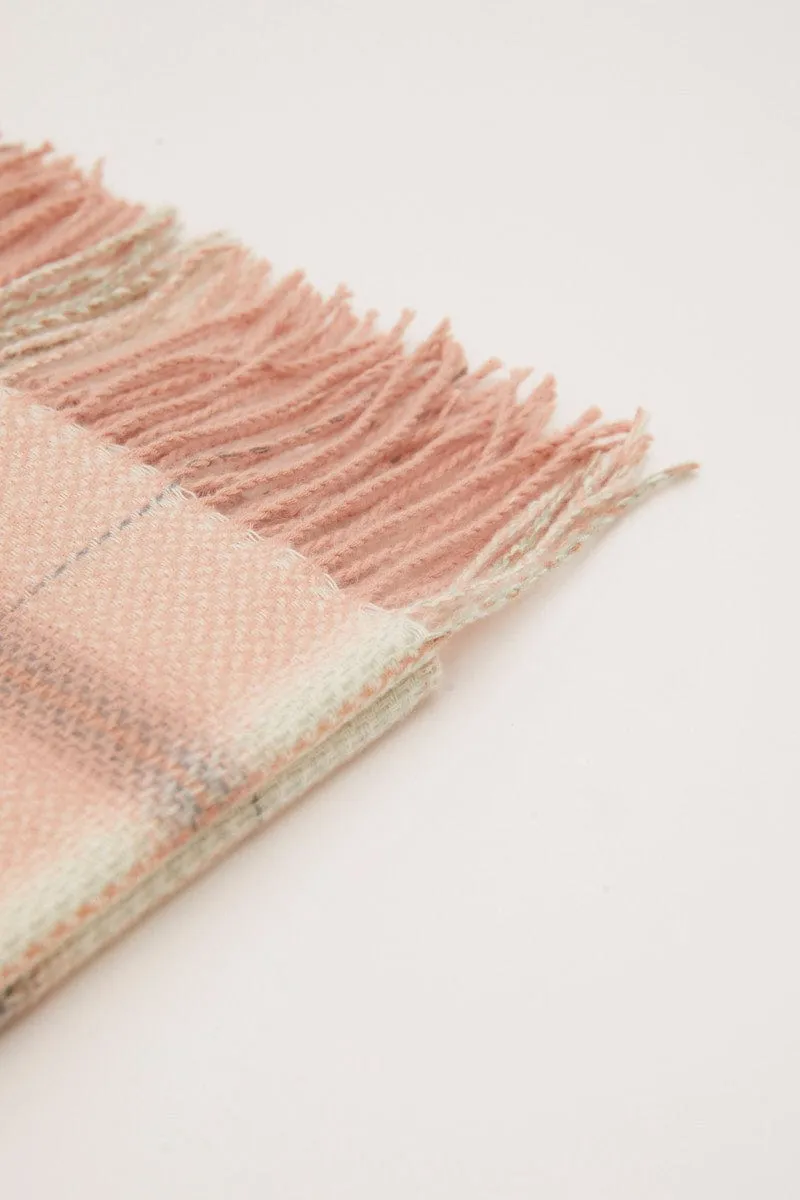 Check Tassel Scarf