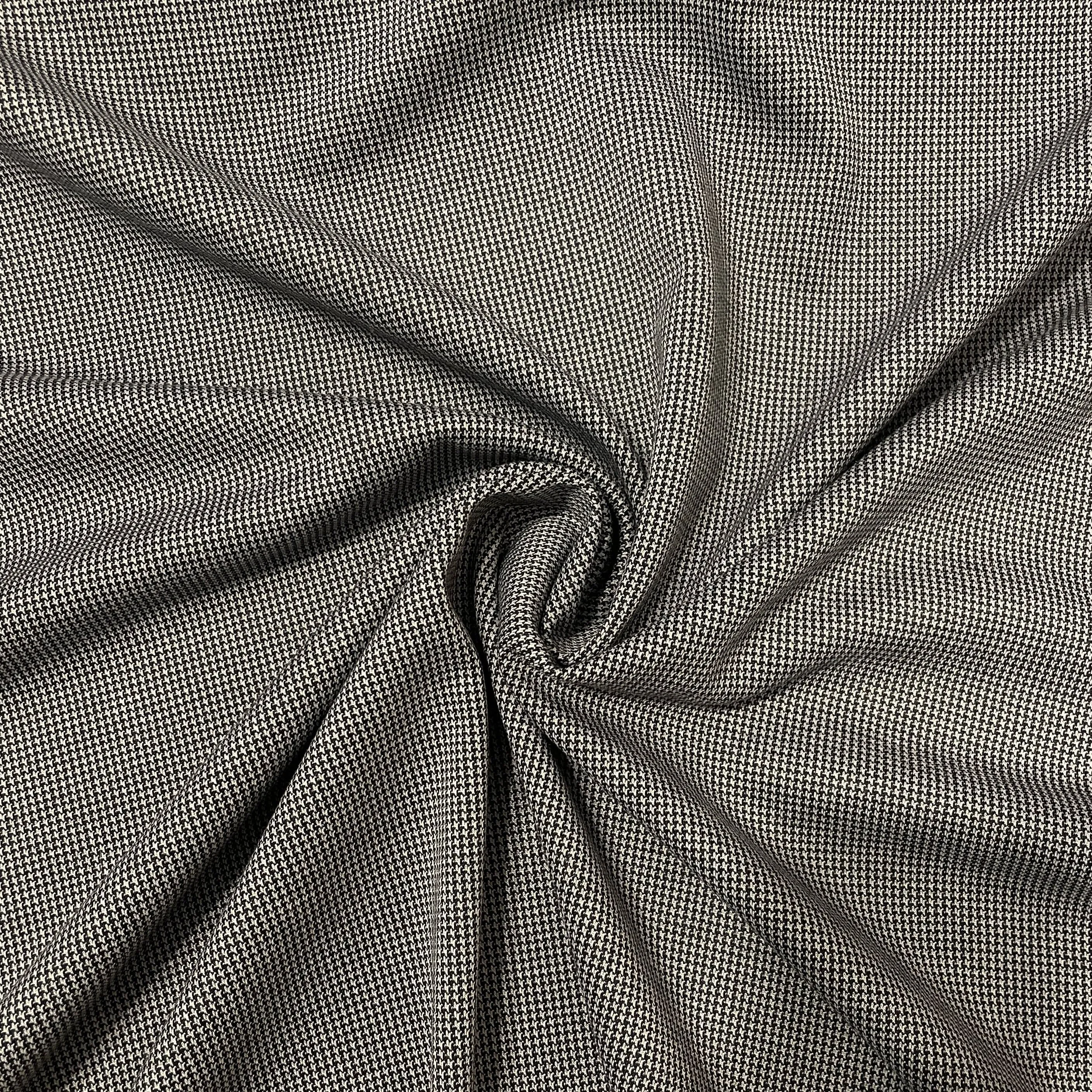 Checkered Light Grey Woollen Fabric