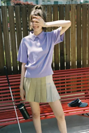 Classic Collar KNITTop_Lavender