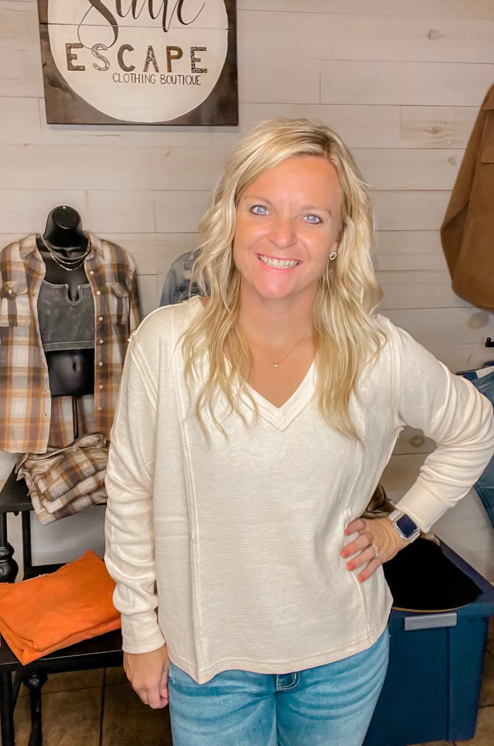 Cream Everyday Knit Top