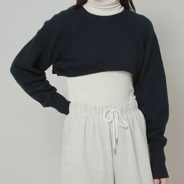 CROP BOLERO KNIT TOP