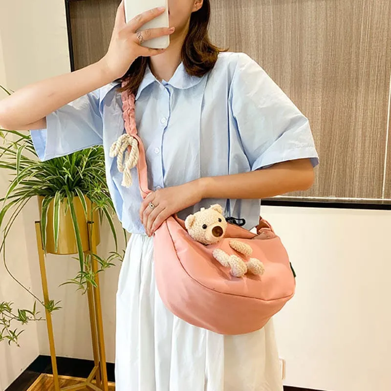 Cute Bear Canvas Crossbody Bag
