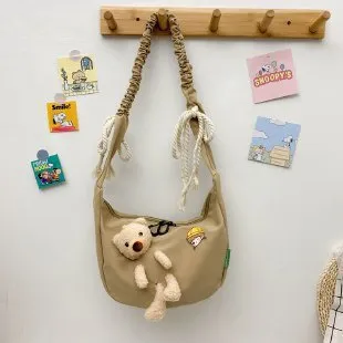 Cute Bear Canvas Crossbody Bag