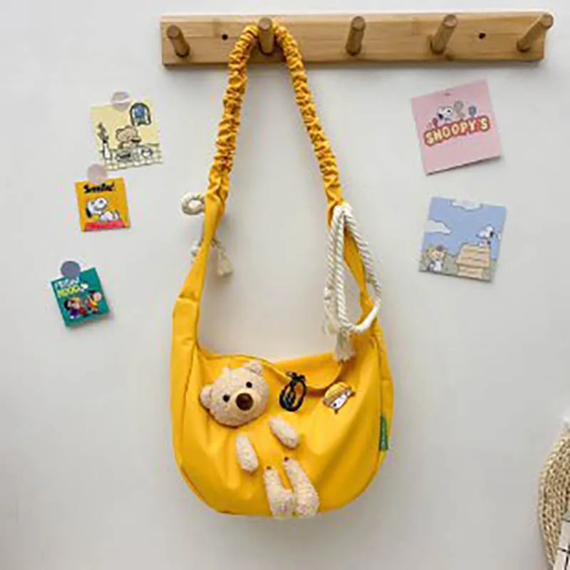 Cute Bear Canvas Crossbody Bag