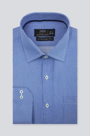 Dark Blue Hairline Stripe Formal Men Shirt