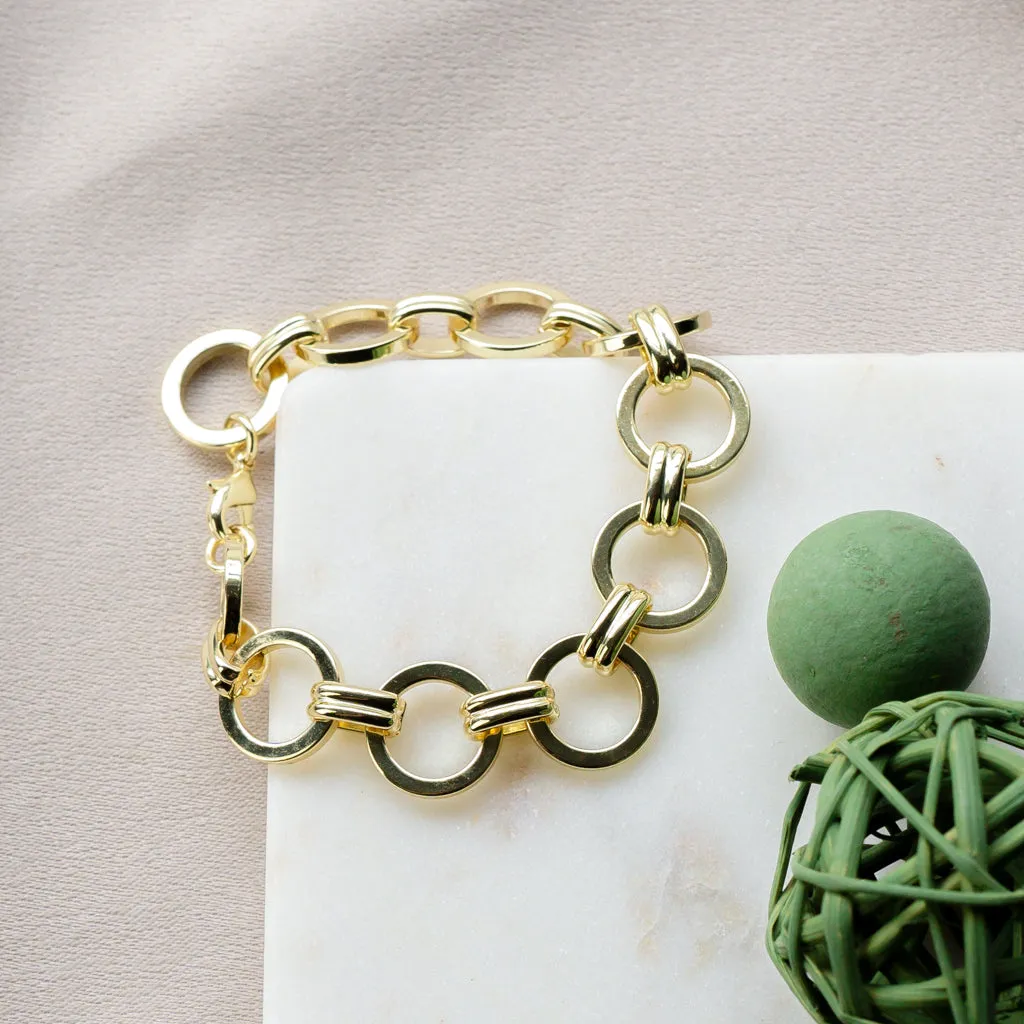 Designer Circle Link Gold Bracelet