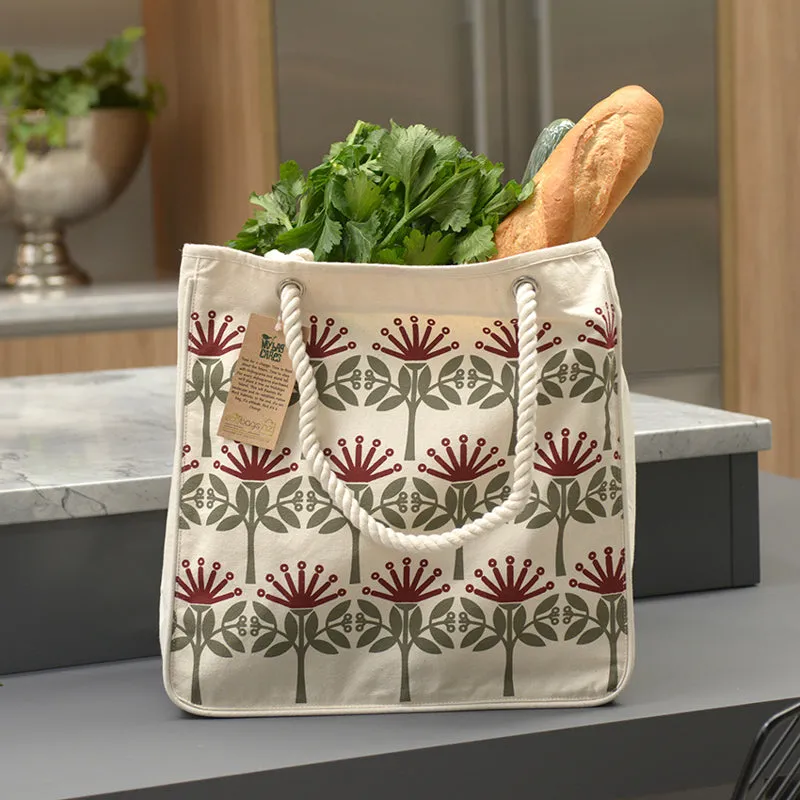Ecobags Designer Reusable Shopping Bag - Kiwiana Pohutukawa