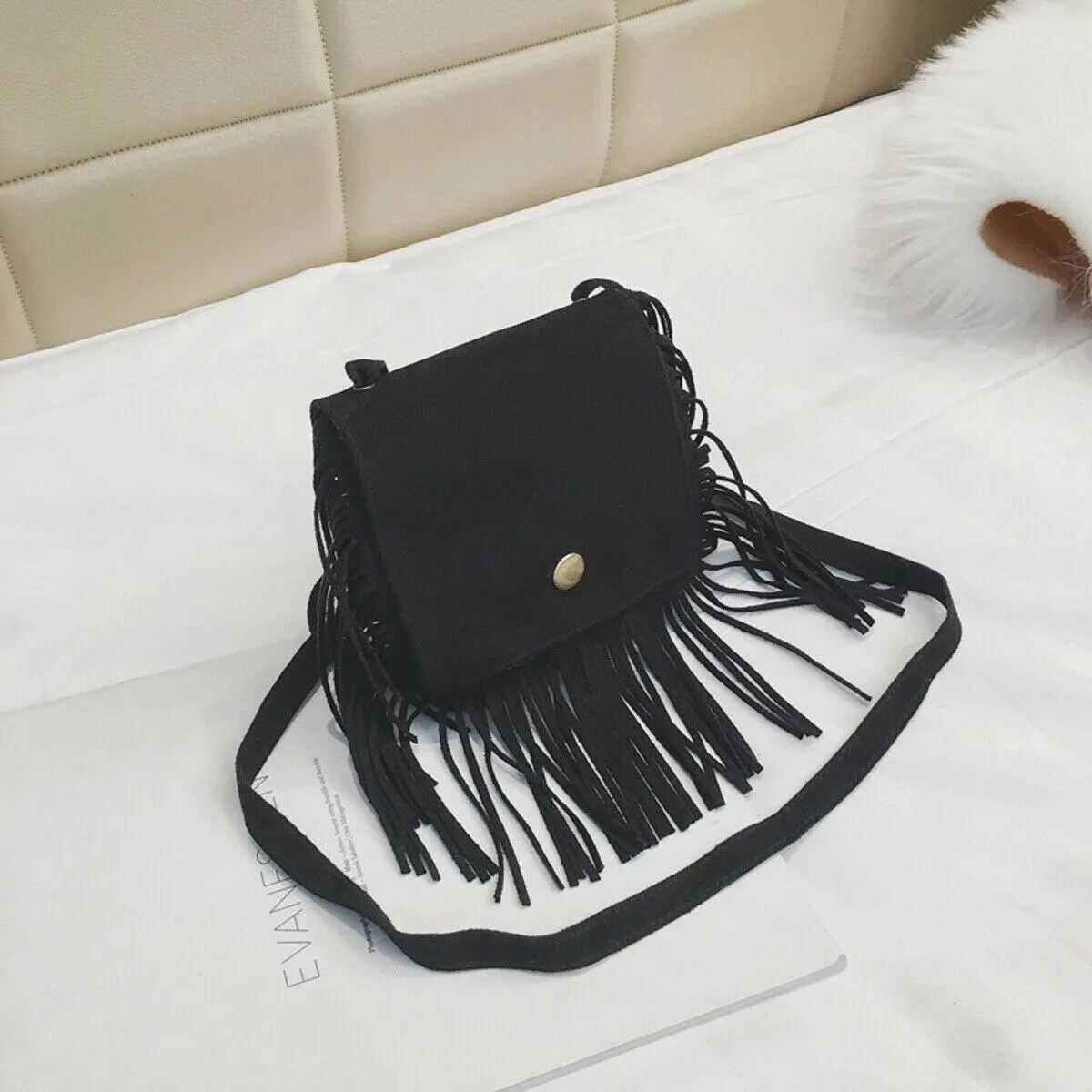 Fashion Canvas Tassle Handbag