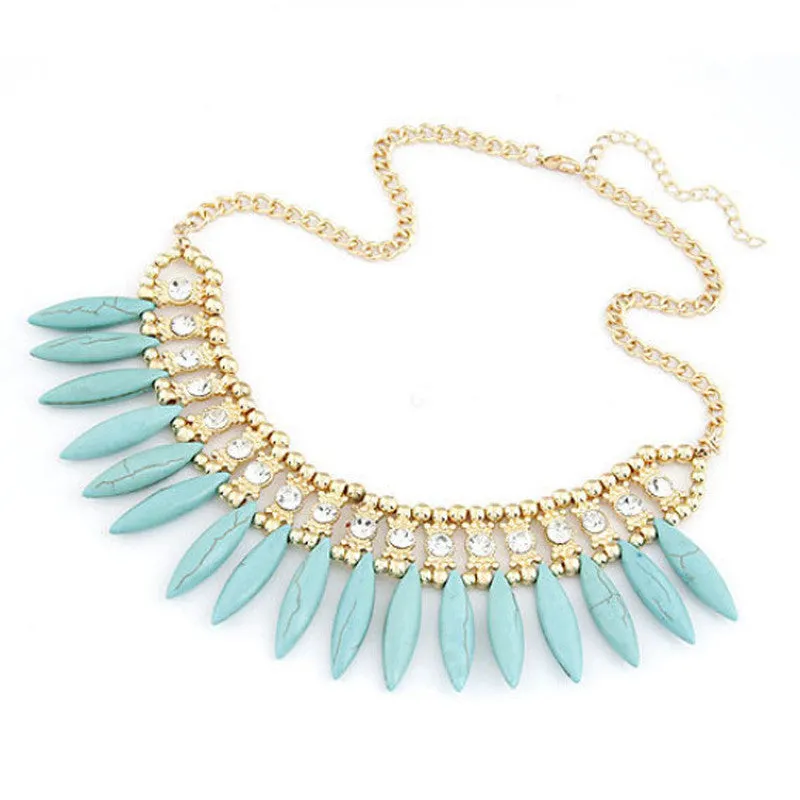 Fashion Women Crystal Pendant Chain Necklace BOHO