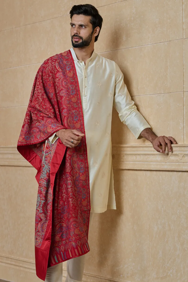 Floral Jaal Shawl With Intricate Border