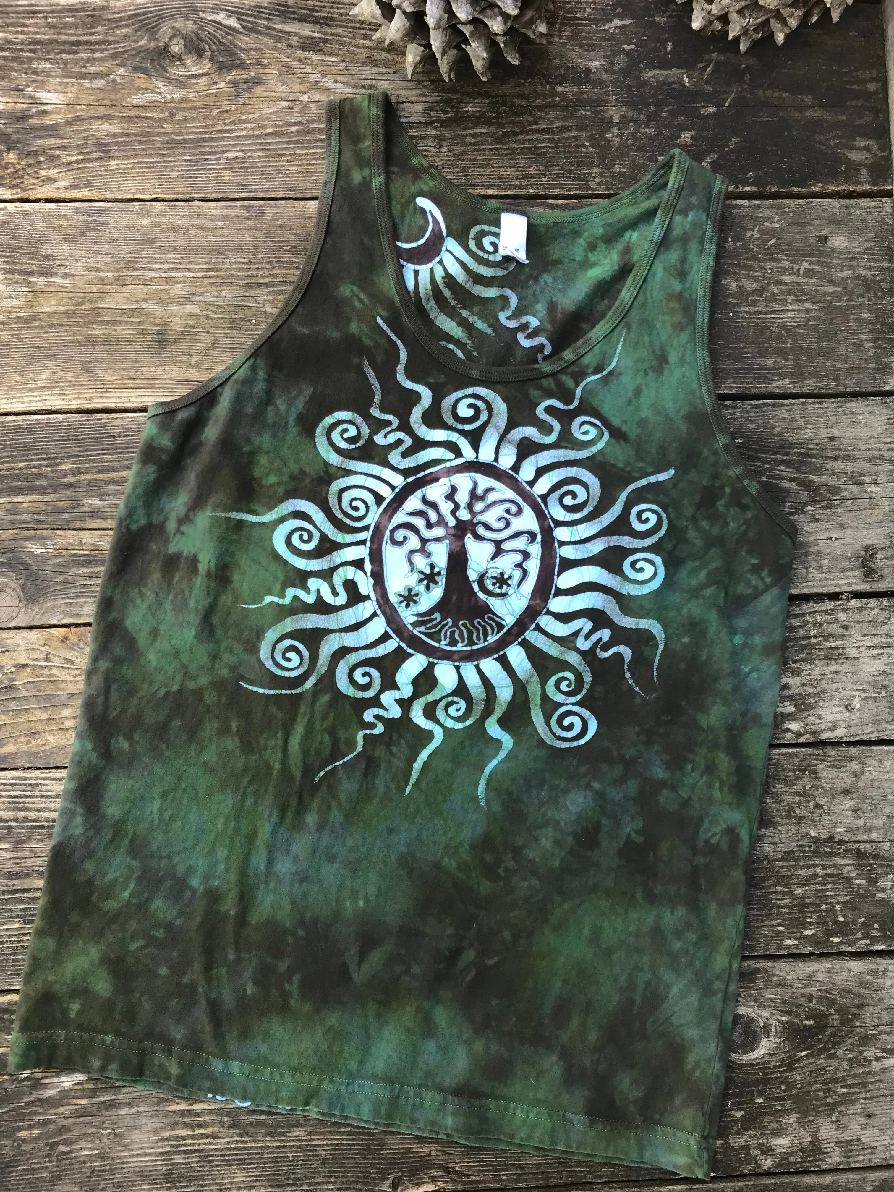 For Diane - Size Medium Moss Tree Pendant Super Cotton Tank Top