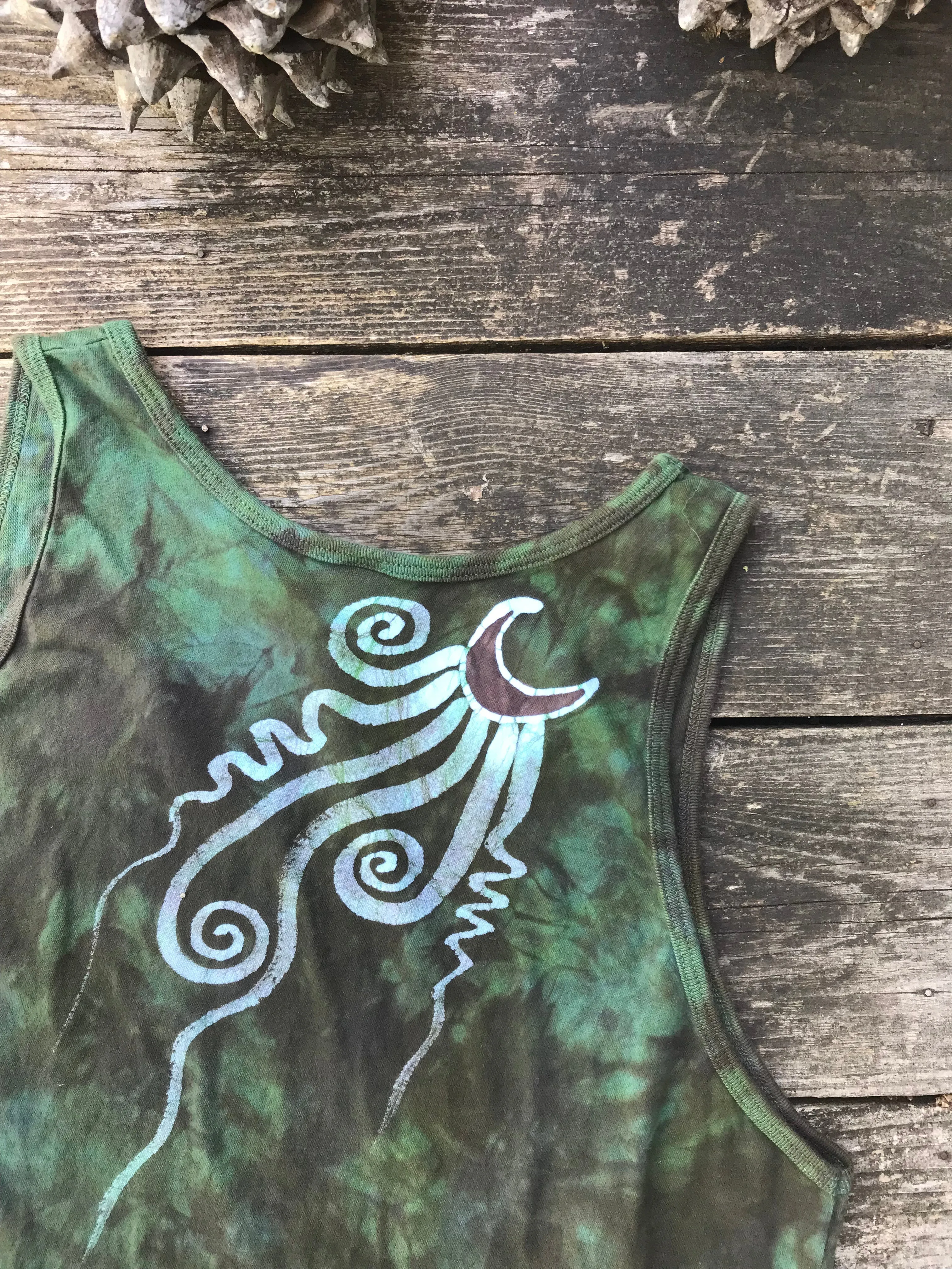 For Diane - Size Medium Moss Tree Pendant Super Cotton Tank Top
