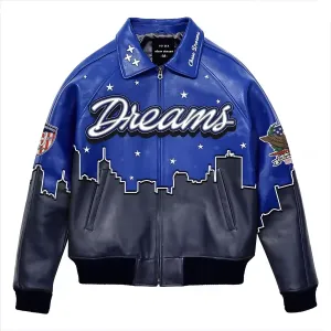 Genuine Leather Waterproof Embroidered Winter Jacket
