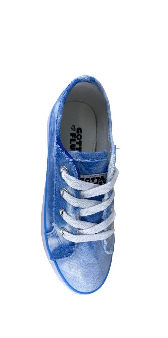 Gotta Flurt Girl's Tide Blue Tie-Dye Canvas Casual Sneaker