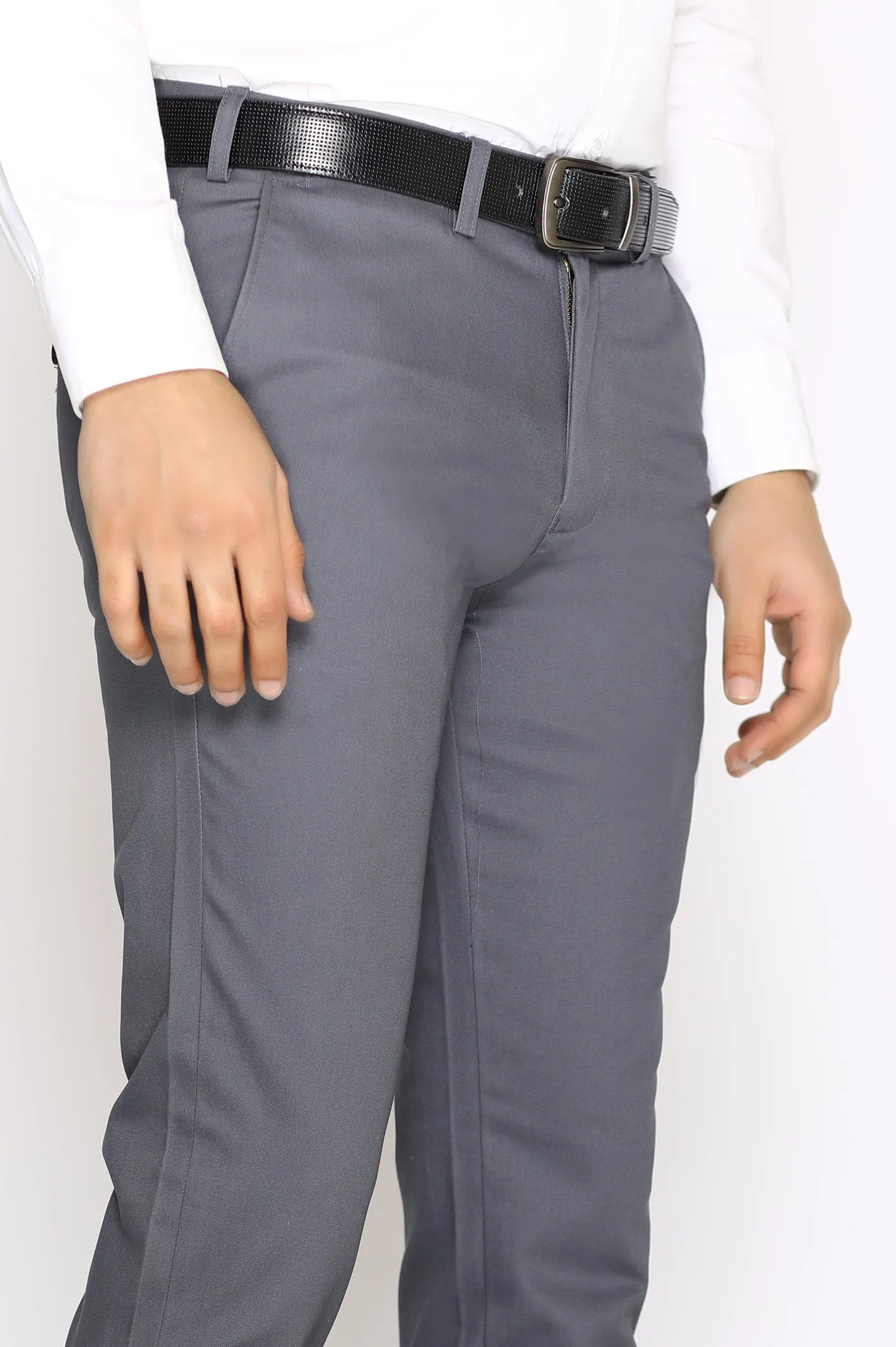 Grey Smart Fit Cotton Chino