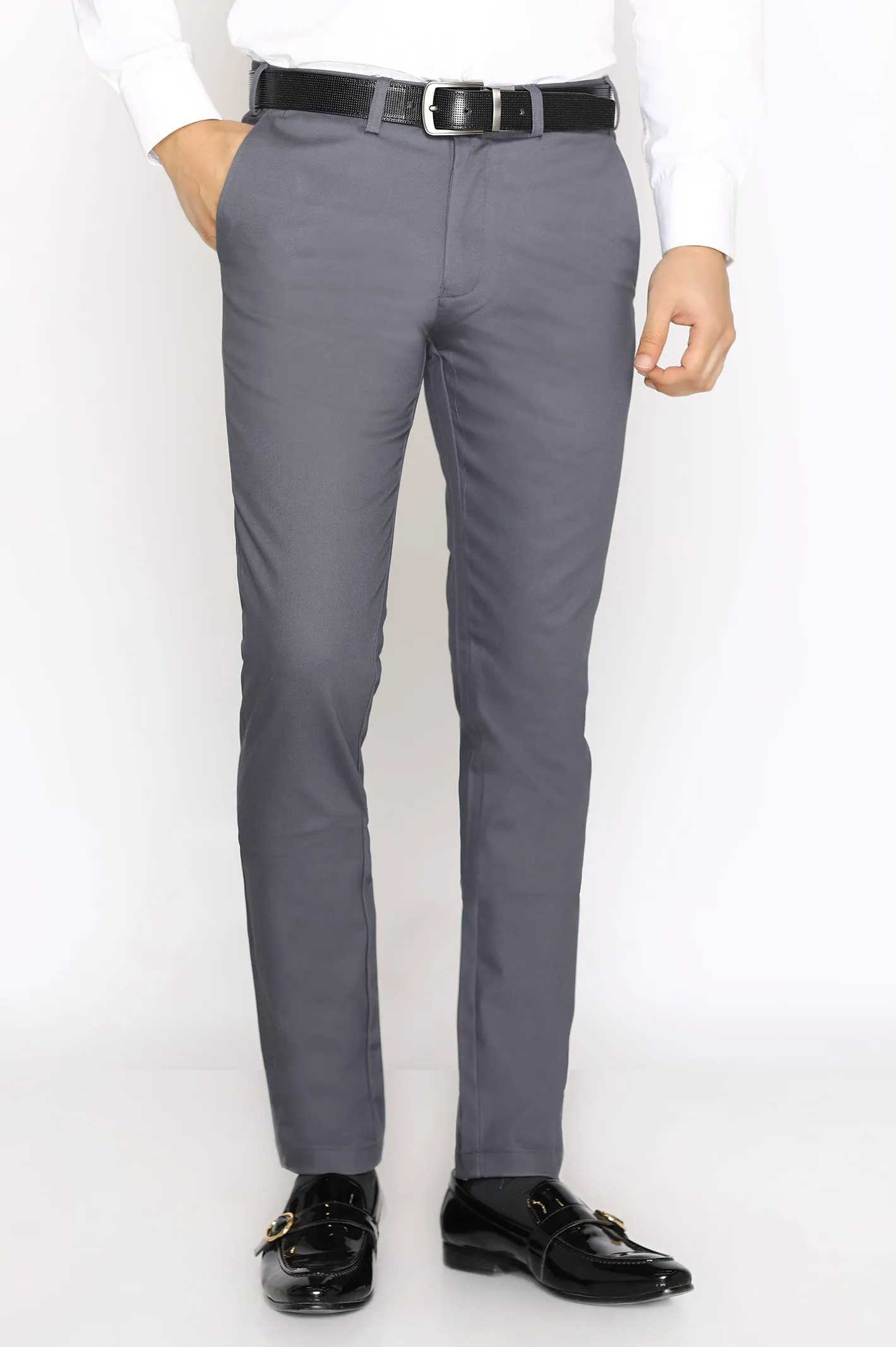 Grey Smart Fit Cotton Chino
