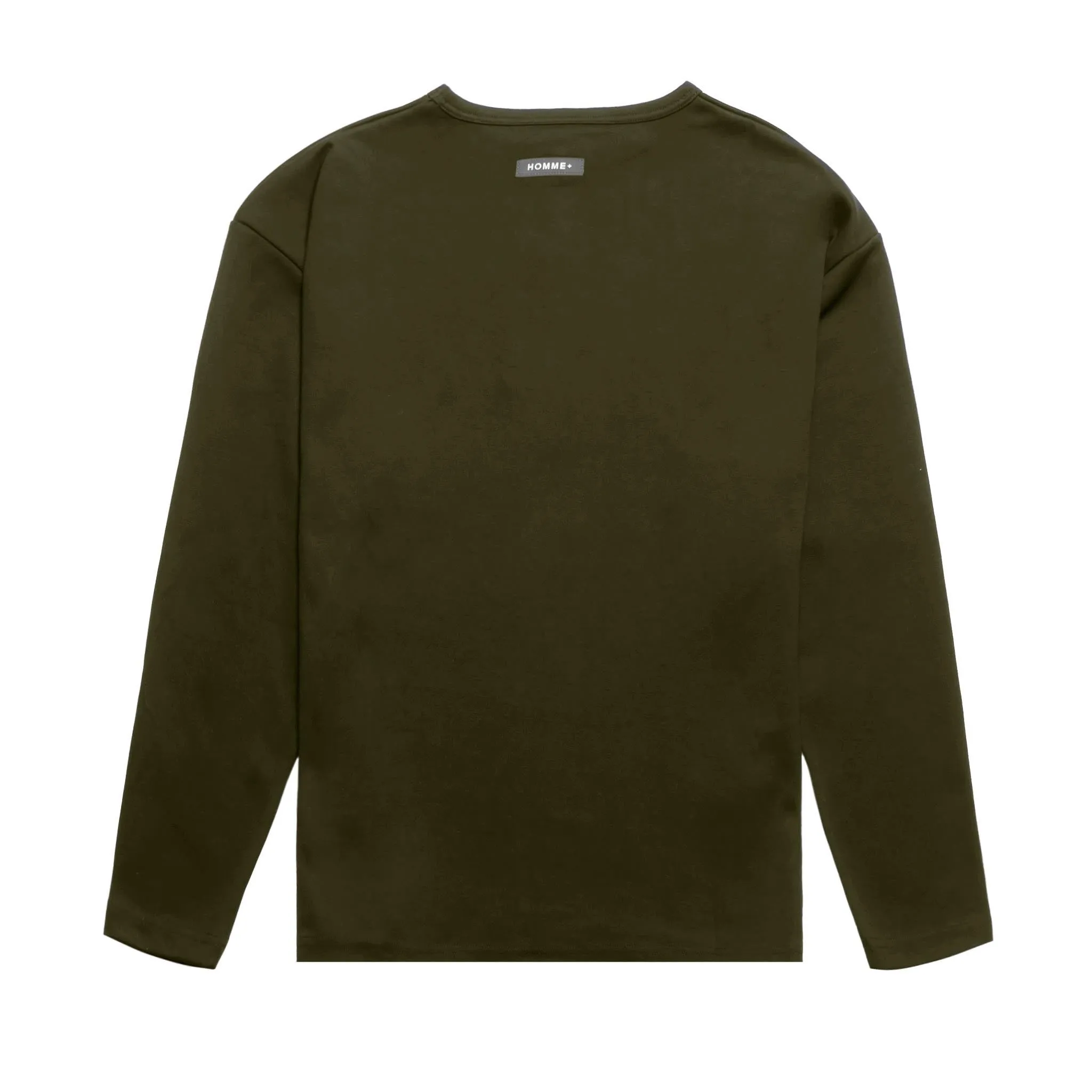 HOMME  Oversized LS Patch Tee Army