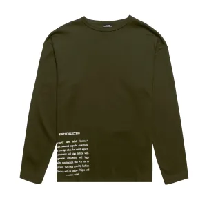 HOMME  Oversized LS Patch Tee Army