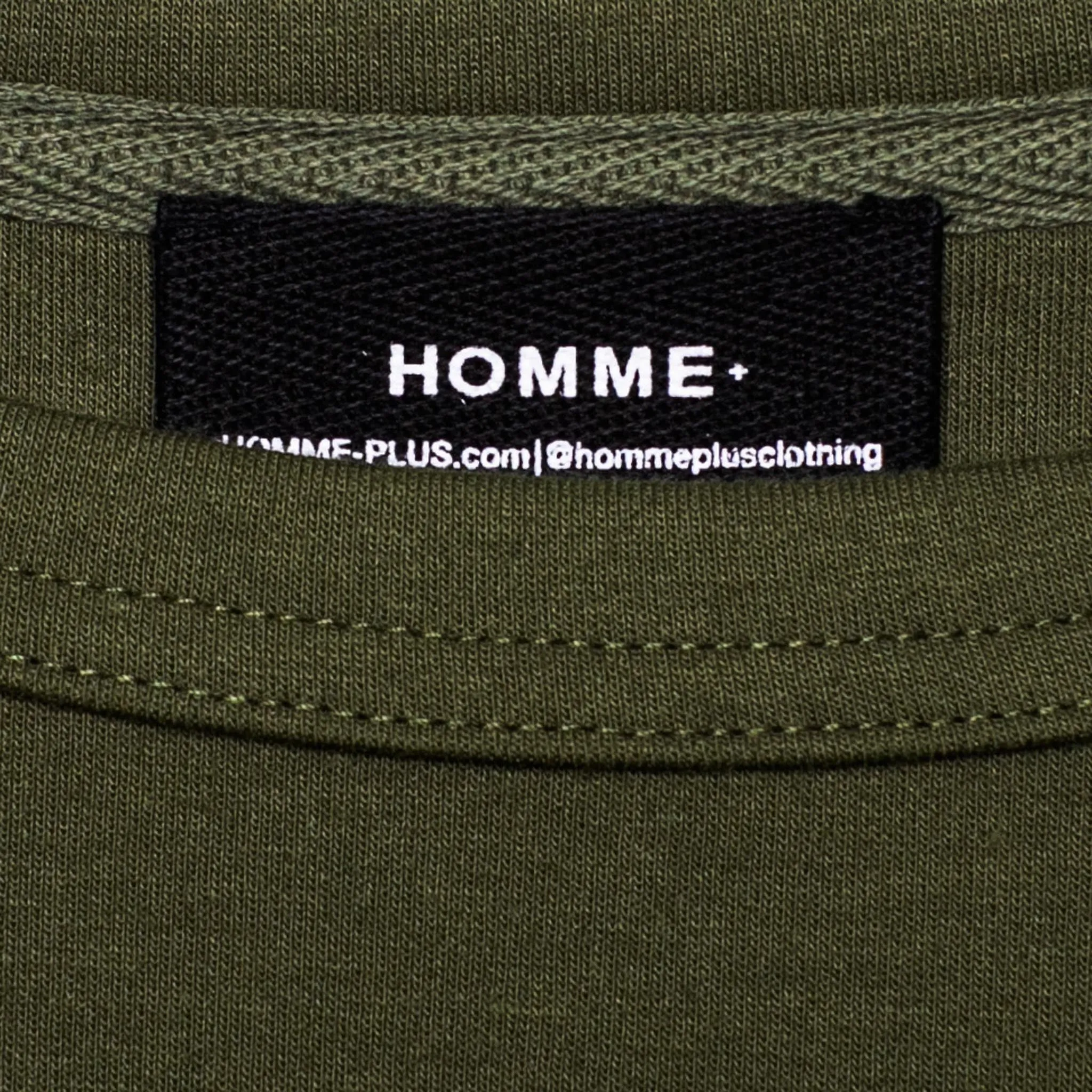 HOMME  Oversized LS Patch Tee Army