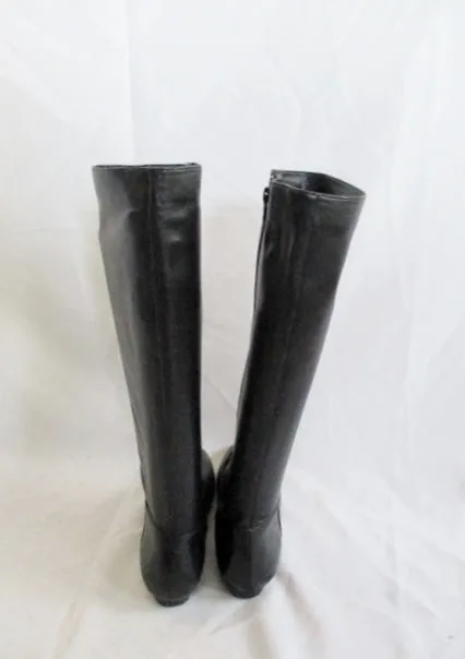 I. MILLER Glove Soft Leather Knee High Boot BLACK 7.5 Womens Flat Heel