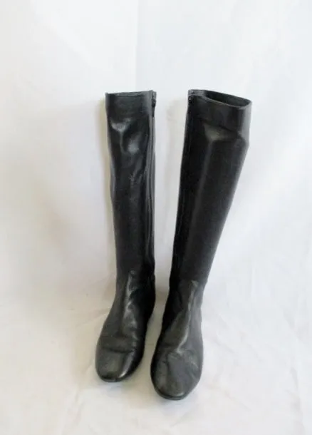I. MILLER Glove Soft Leather Knee High Boot BLACK 7.5 Womens Flat Heel